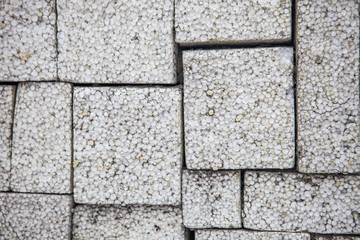 Texture background. Foam brick wall