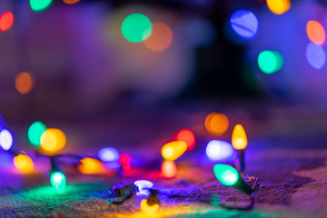 Blurred Bokeh Effect with Christmas Lights - Background Graphic