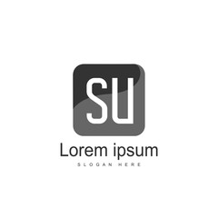 Initial letter SU Logo Template. Minimalist letter logo