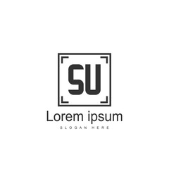 Initial letter SU Logo Template. Minimalist letter logo