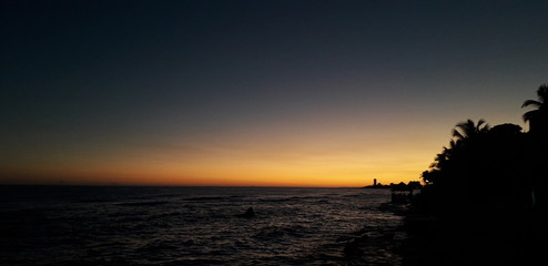 Fototapeta na wymiar Caribbean sea sunset