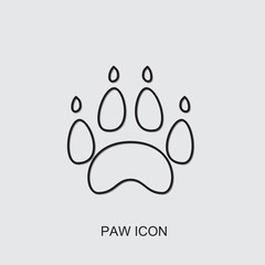 paw icon. line paw icon from education collection. Use for web, mobile, infographics and UI/UX elements. Trendy paw icon.