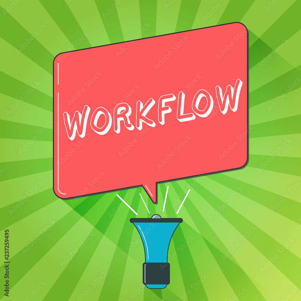 Poster handwriting text writing workflow. concept meaning sequence of industrial administrative or other pr