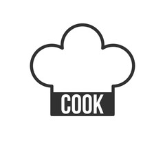 Cook Hat black icon. Vector illustration isolated on white background.