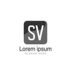 Initial letter SV Logo Template. Minimalist letter logo