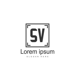 Initial letter SV Logo Template. Minimalist letter logo