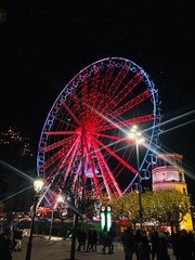 nacht, feuerwerk, feuerwerk, licht, feier, festival, rad, stadt, explosion, urlaub, feuer, himmel, spa&szlig;, bunt, wasser, riesenrad, licht, fasching, party, hell, ortsbild, neujahr, ferris, blau, abstrak