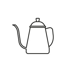 Coffee kettle line icon. Vector illustration.