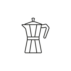 Geyser coffee maker line icon. Coffee pot logo. Vector illustration.