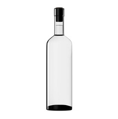 Wine Bordo Bottle White Glass Mockup Isolated