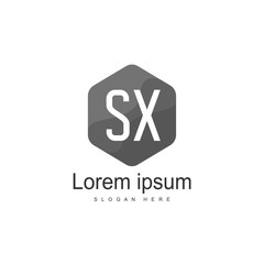 Initial letter SX Logo Template. Minimalist letter logo