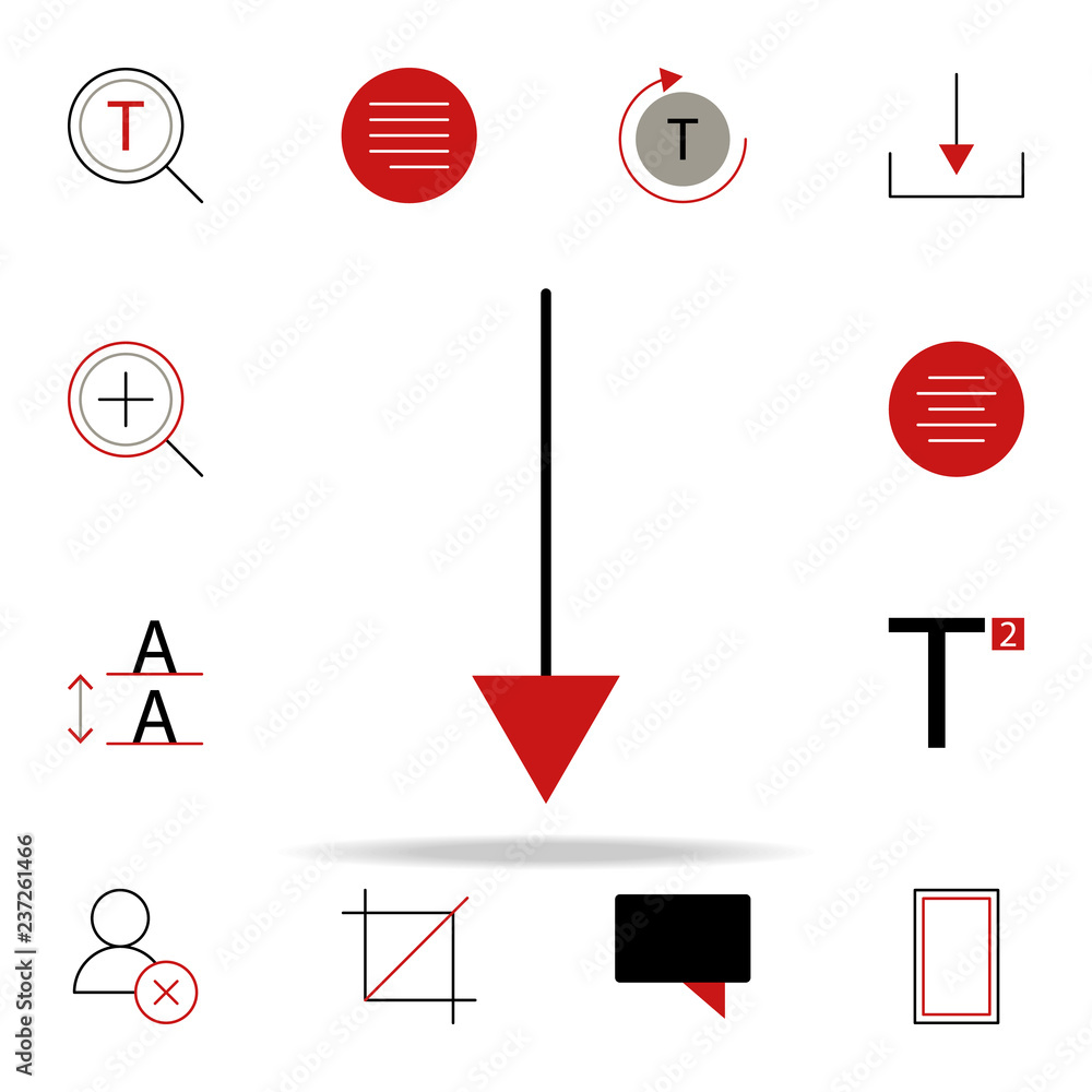 Poster arrow down icon. text editor icons universal set for web and mobile