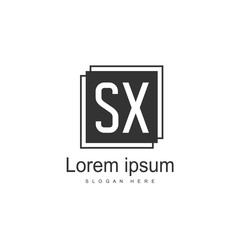 Initial letter SX Logo Template. Minimalist letter logo