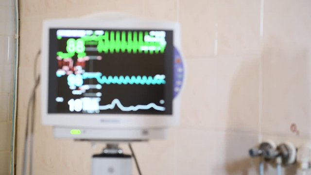 Medical diagnostic laboratory with modern equipment. blurred video