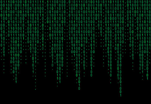 Binary computer code. Matrix background with digits 1.0. Vector illustration.