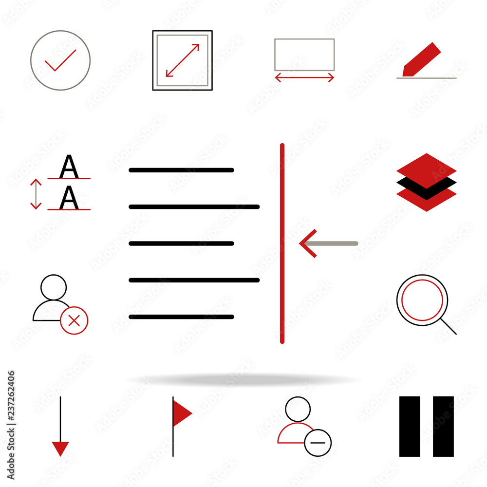 Poster text left icon. text editor icons universal set for web and mobile