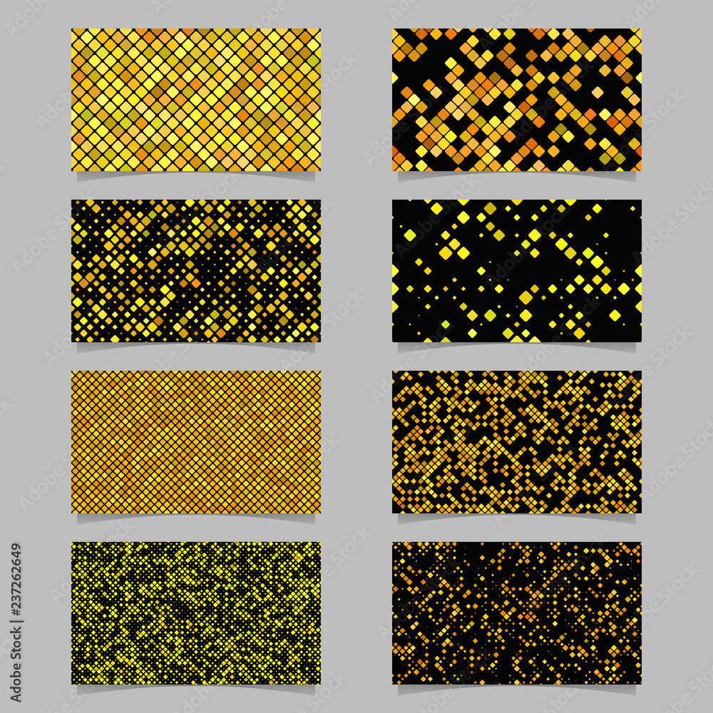 Poster geometrical card background set - vector template designs with diagonal square pattern