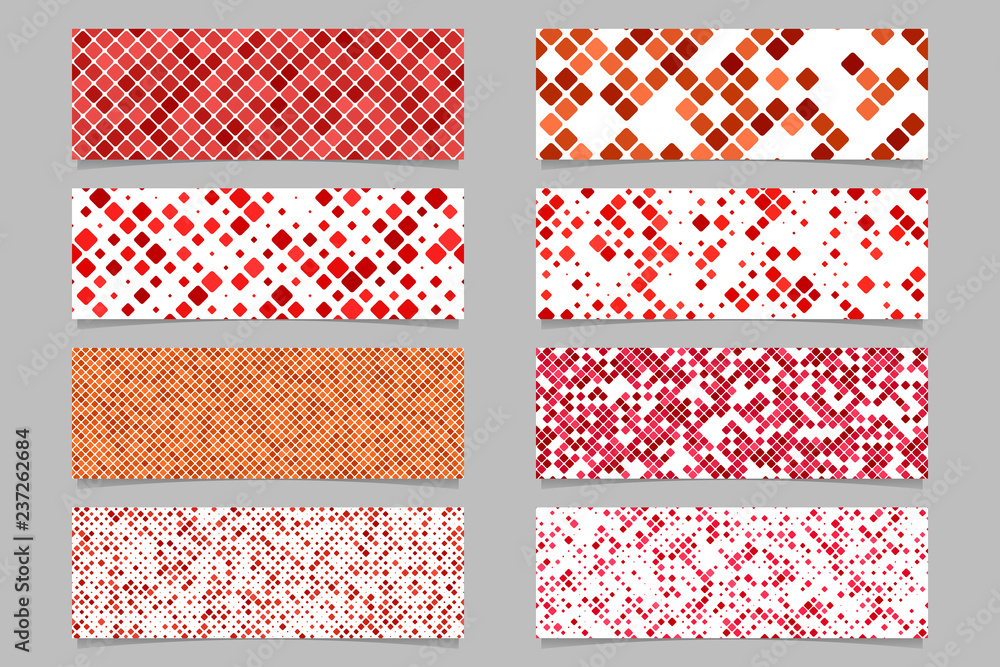 Poster abstract modern diagonal rounded square pattern banner background set - vector graphic design