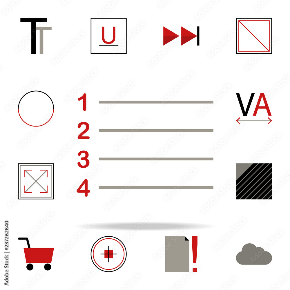 Poster numbering icon. text editor icons universal set for web and mobile