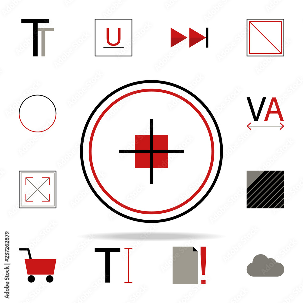 Poster target cross icon. text editor icons universal set for web and mobile