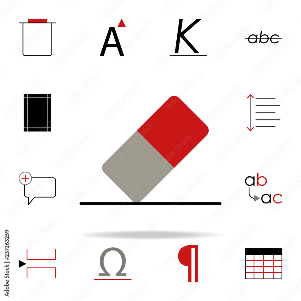 Aufkleber eraser text icon. text editor icons universal set for web and mobile