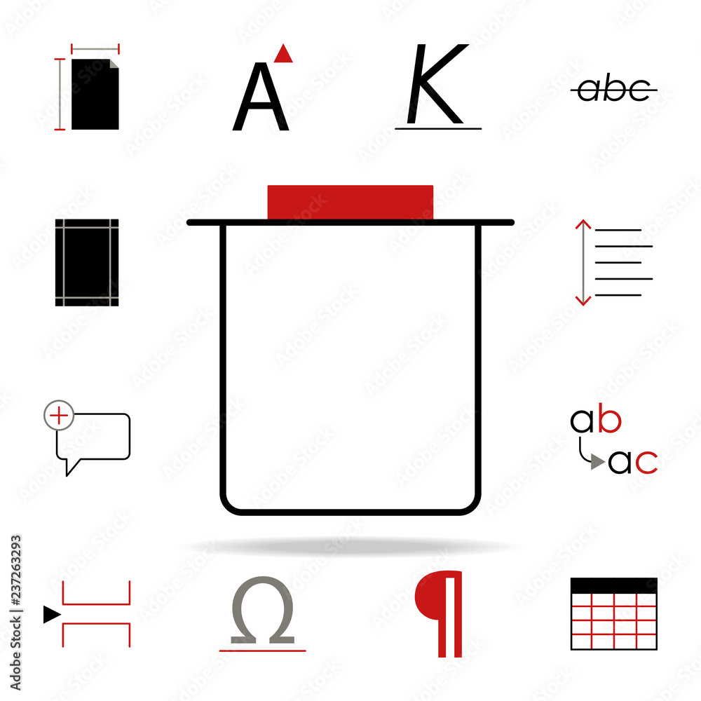 Poster delete basket icon. text editor icons universal set for web and mobile