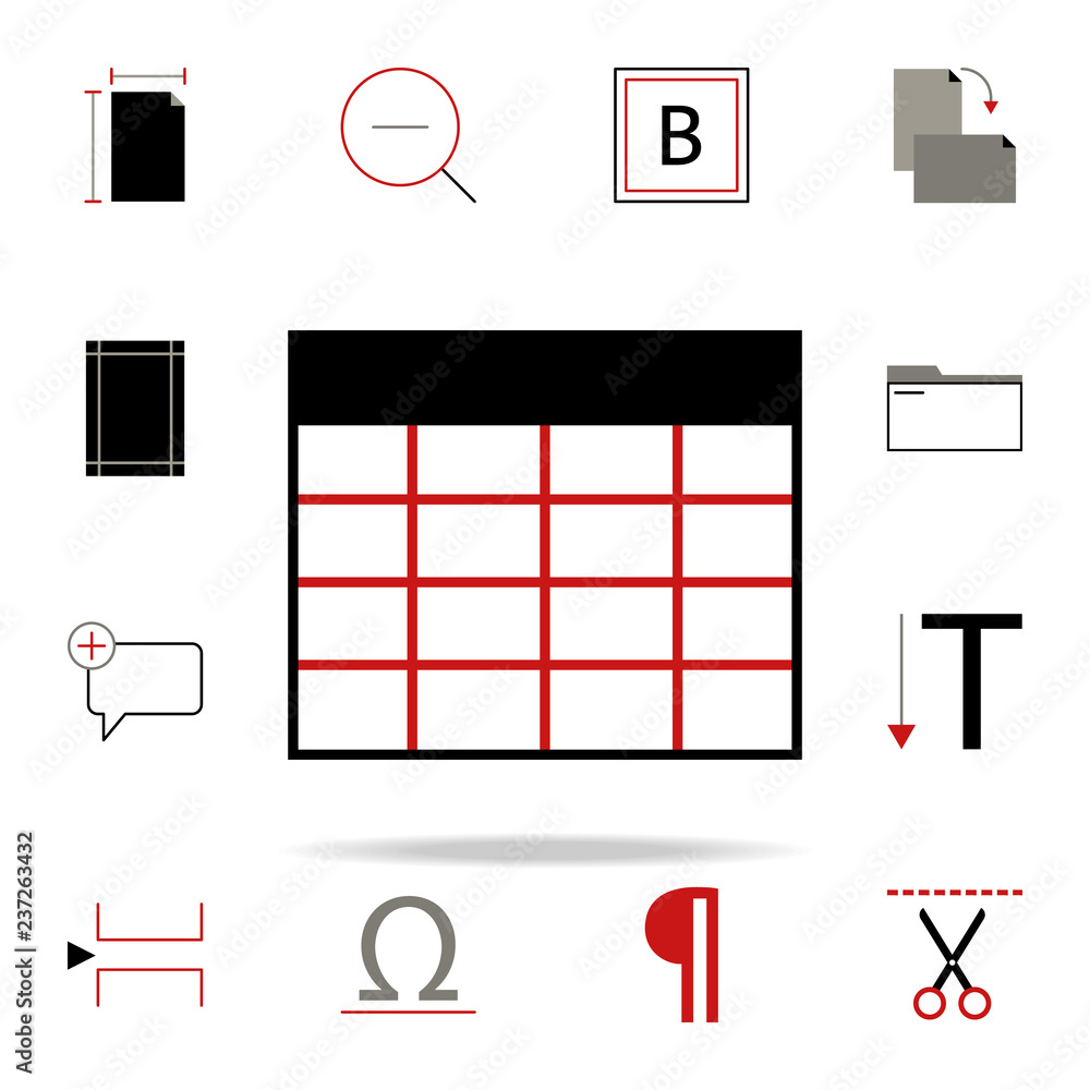 Poster table icon. text editor icons universal set for web and mobile