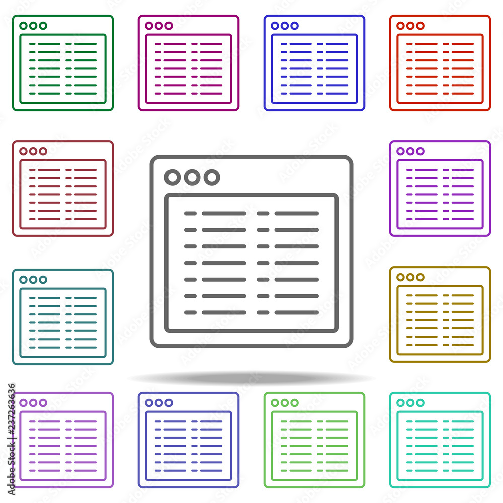 Poster browser list webpage icon. elements of browser in multi color style icons. simple icon for websites,