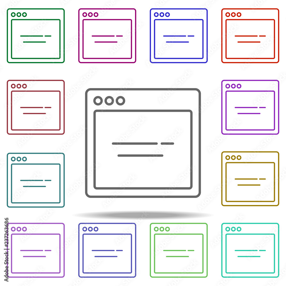Poster browser search webpage icon. elements of browser in multi color style icons. simple icon for website