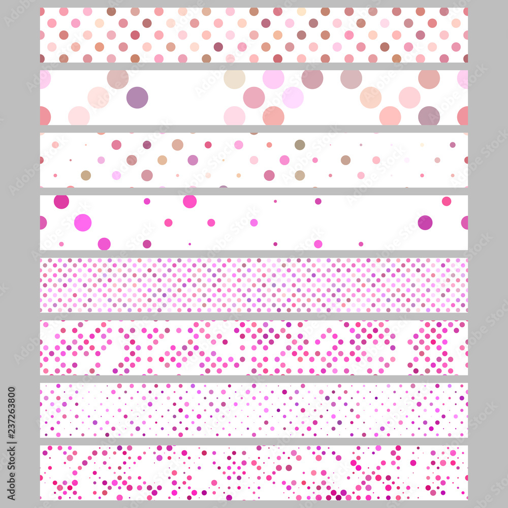 Poster color abstract dot pattern rectangular web banner background template design set