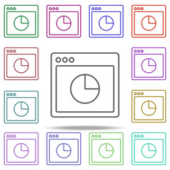 browser chart pie webpage icon. Elements of browser in multi color style icons. Simple icon for websites, web design, mobile app, info graphics