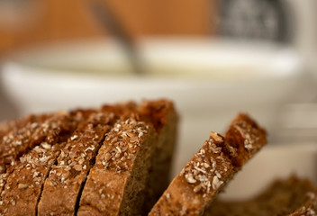 Irish wheaten bread with soup