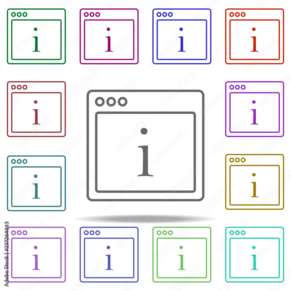 Poster browser information webpage icon. elements of browser in multi color style icons. simple icon for we