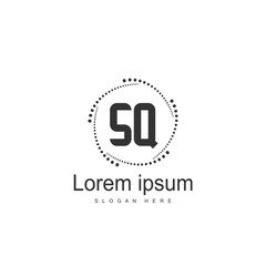 Initial letter SQ Logo Template. Minimalist letter logo