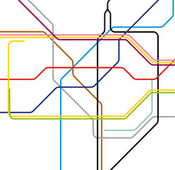London Ctiy center subway inspired plan map