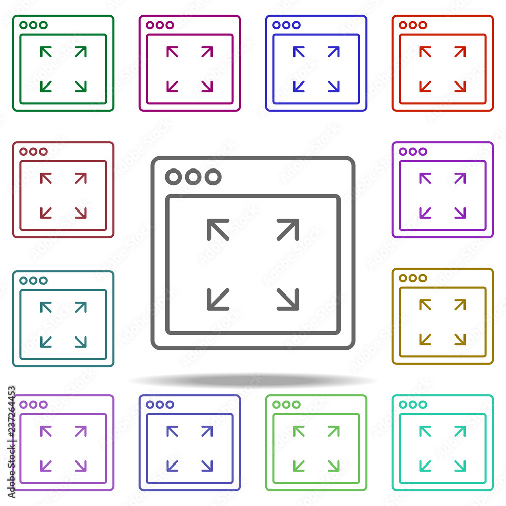 Poster browser minimize webpage icon. elements of browser in multi color style icons. simple icon for websi