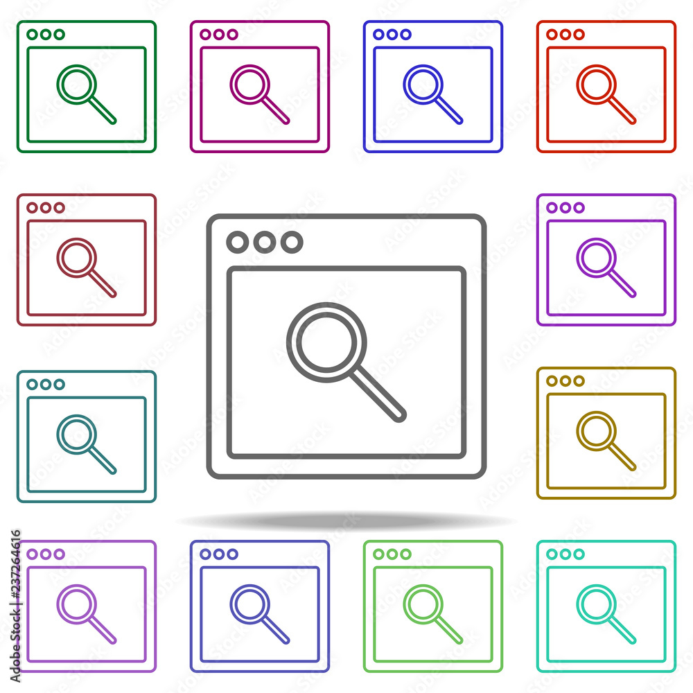 Poster browser search sites icon. elements of browser in multi color style icons. simple icon for websites,