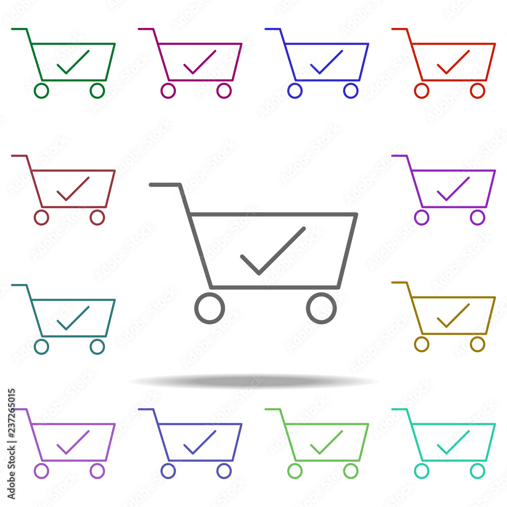 Poster purchase check icon. elements of commerce in multi color style icons. simple icon for websites, web 