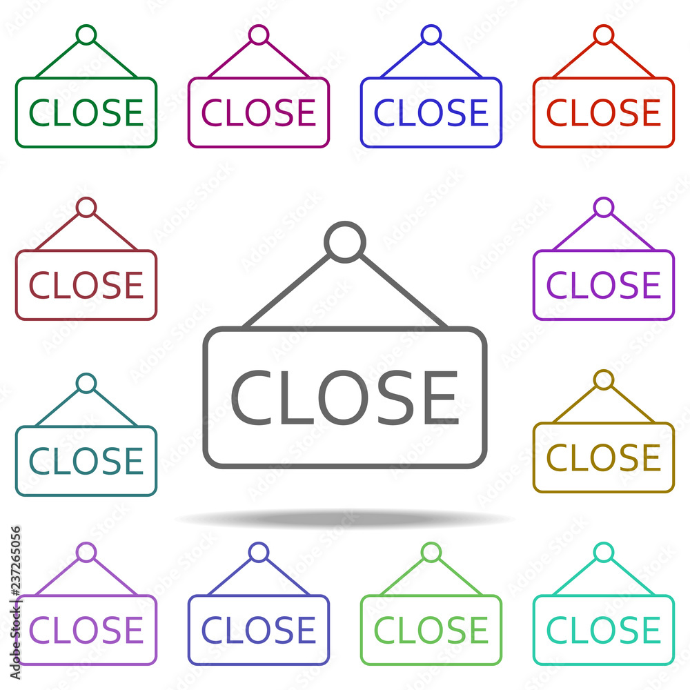 Poster closed icon. elements of commerce in multi color style icons. simple icon for websites, web design, 