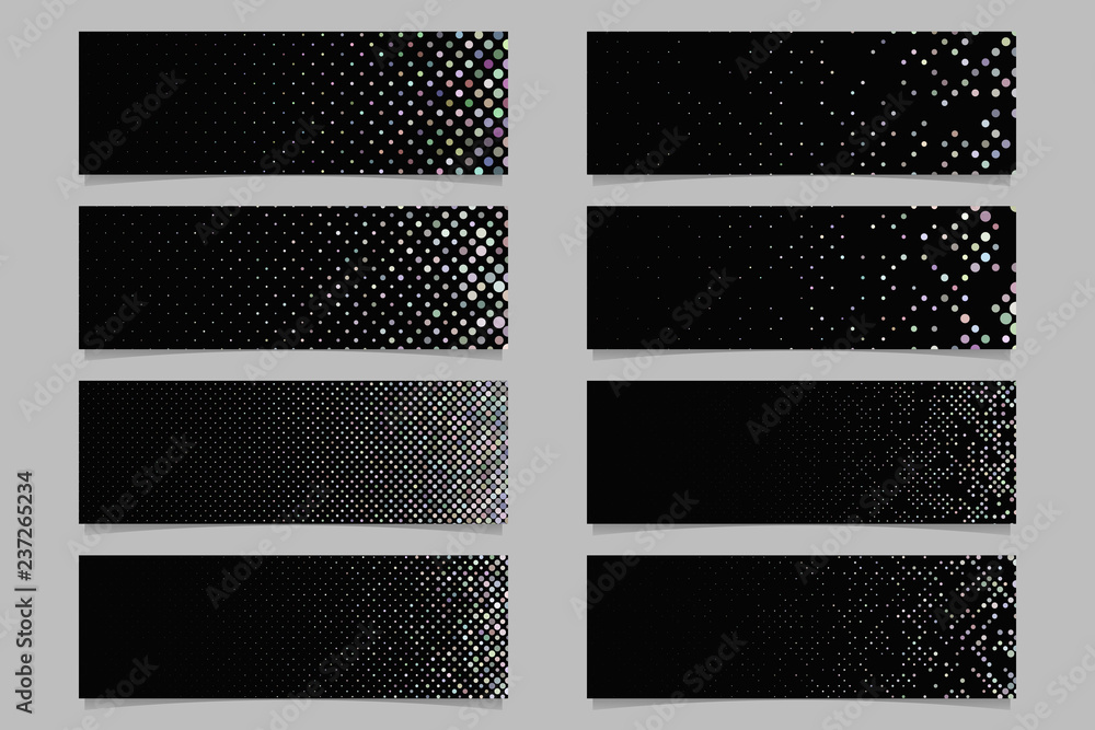 Poster modern abstract dot pattern banner background template set - vector design