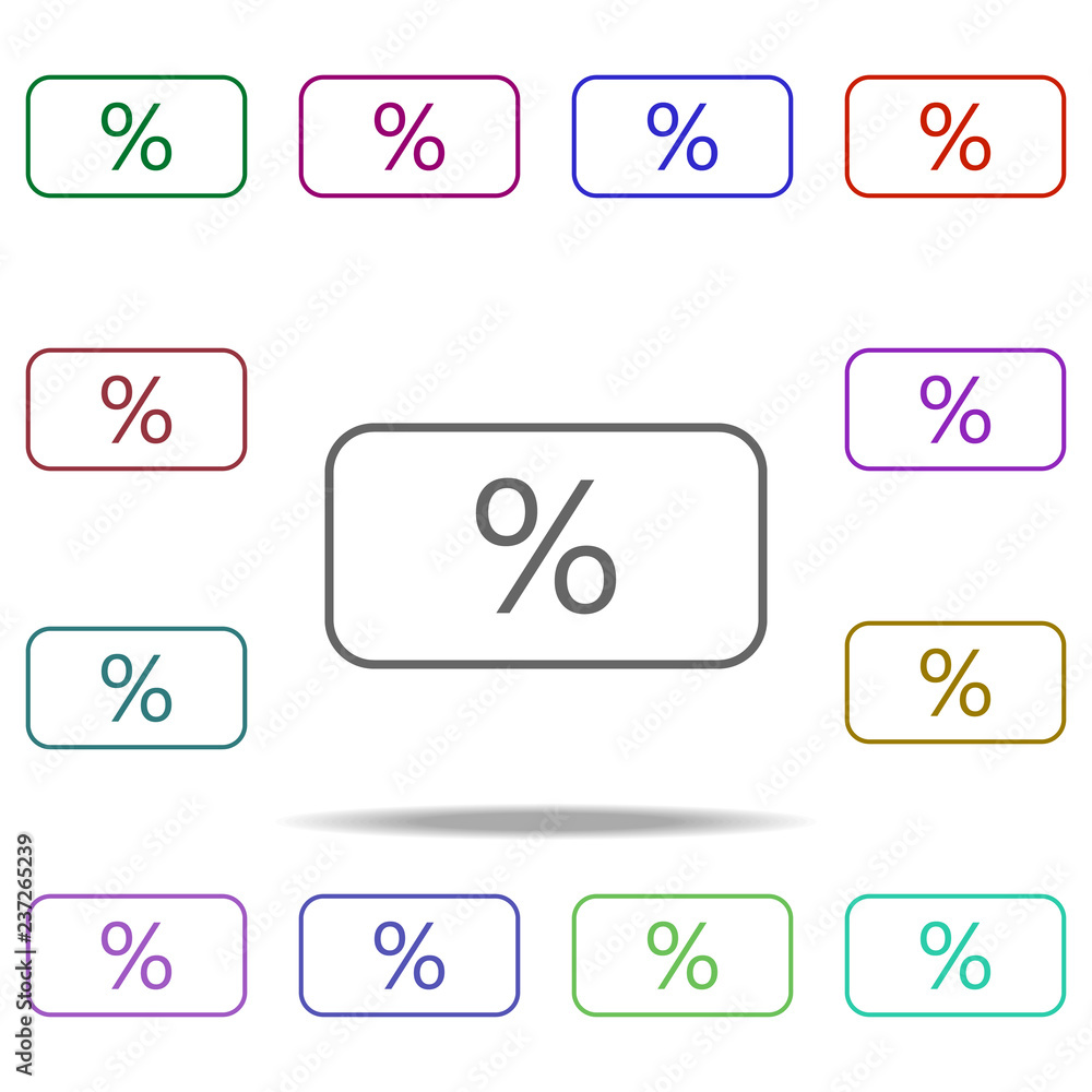 Poster percent icon. elements of commerce in multi color style icons. simple icon for websites, web design,