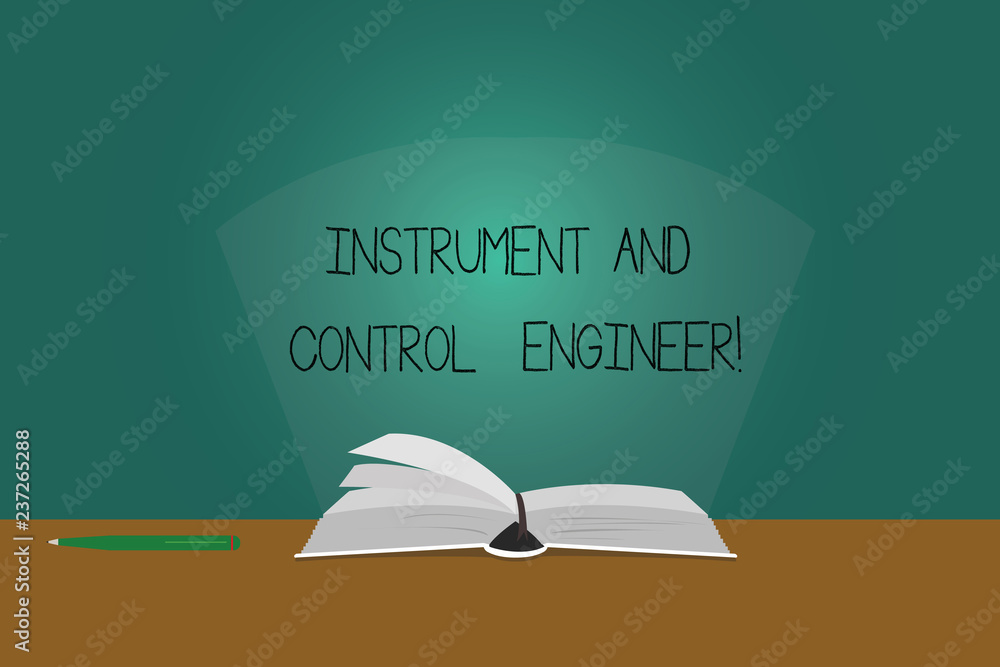 Poster writing note showing instrument and control engineer. business photo showcasing automation engineeri