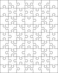 Vector illustration of white puzzle, separate pieces