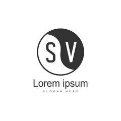 Initial letter SV Logo Template. Minimalist letter logo