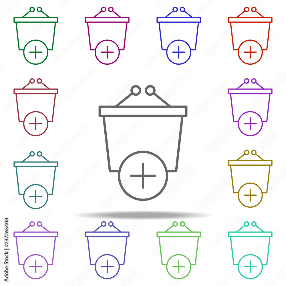 Poster add to cart icon. elements of commerce in multi color style icons. simple icon for websites, web des