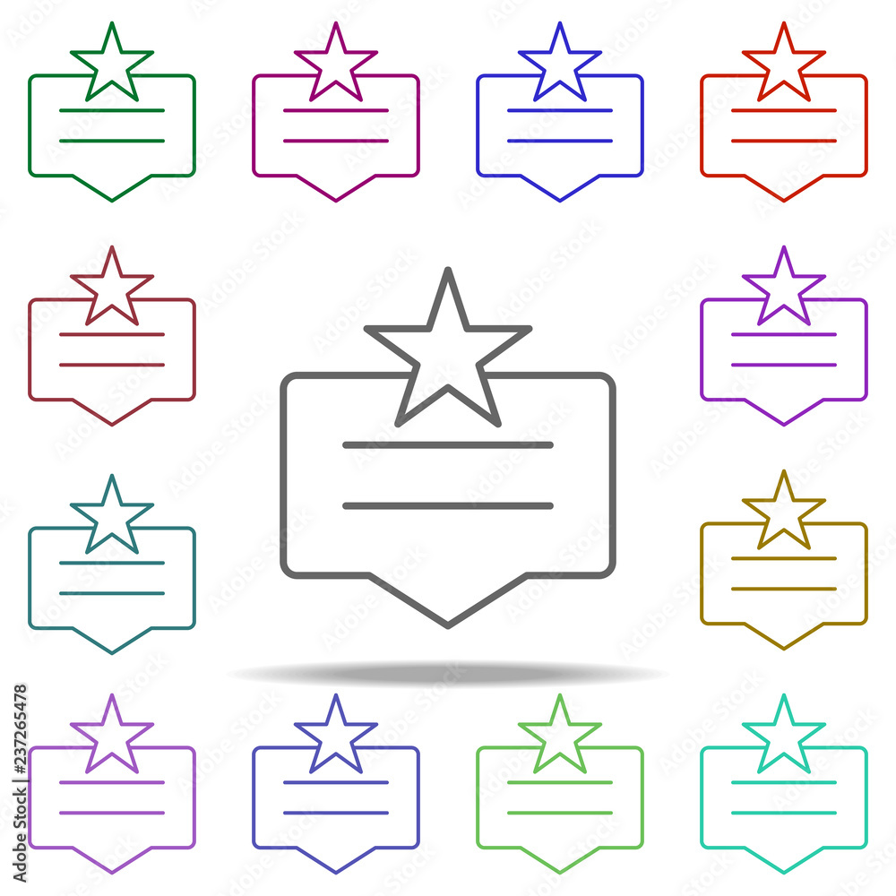 Poster communication star icon. elements of commerce in multi color style icons. simple icon for websites, 