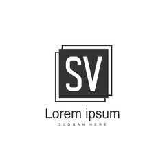 Initial letter SV Logo Template. Minimalist letter logo