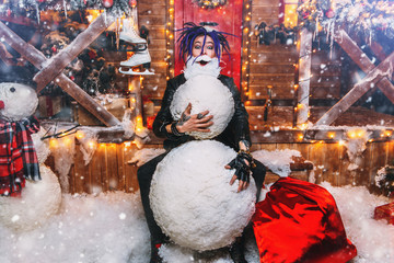 making snowman outdoor