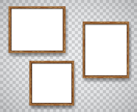 Wood blank frames set illustration