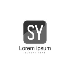 Initial letter SY Logo Template. Minimalist letter logo